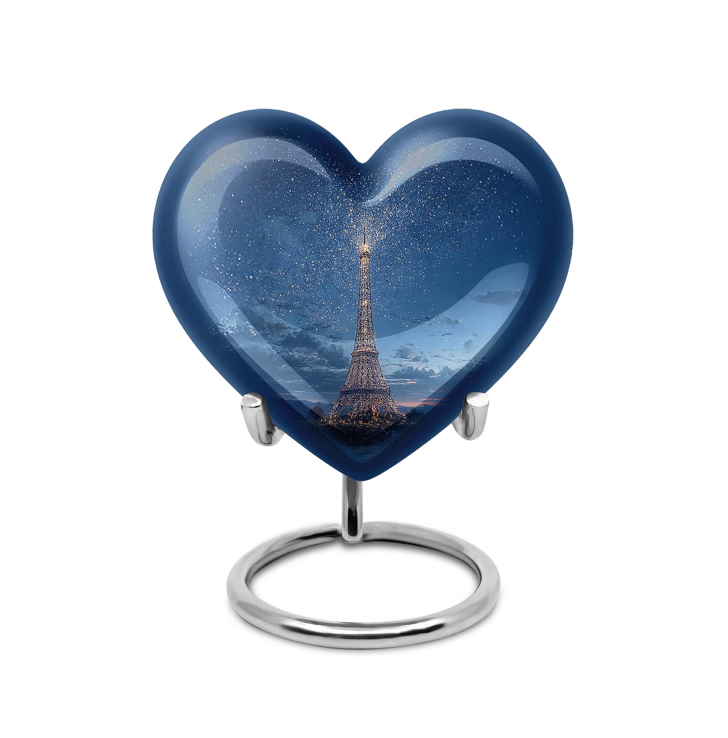 Everlasting Blue Eiffel Tower Solace Urn for Human Ashes - 10-inch, 200 cu in - Yatskia