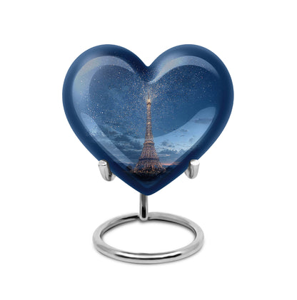 Everlasting Blue Eiffel Tower Solace Urn for Human Ashes - 10-inch, 200 cu in - Yatskia