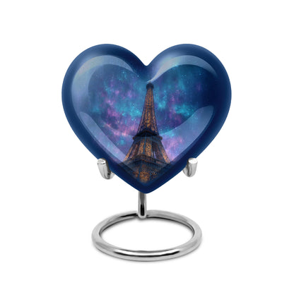 Personalized Blue Cherished Eiffel Tower Cremation Urns for Human Ashes - 10-inch, 200 cu in - Yatskia