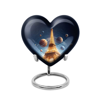 Lustrous Eiffel Tower Cremation Urns for Human Ashes - Blue 10-inch - Yatskia