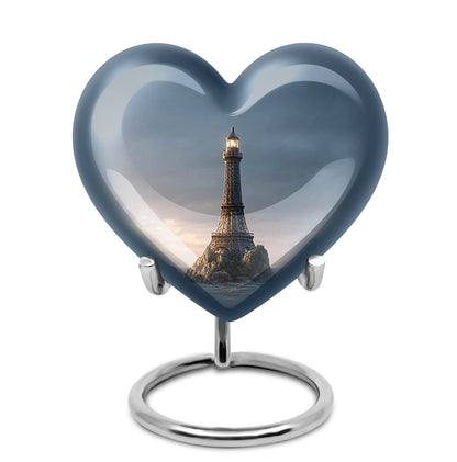 Personalized Eternal Eiffel Tower Cremation Urns - Blue 10-inch, 200 cu in - Yatskia