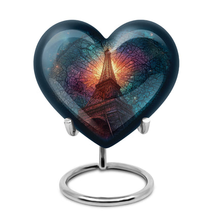 Personalized Elegant Eiffel Tower Cremation Urns - Blue 10-inch, 200 cu in - Yatskia