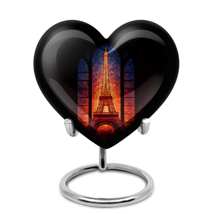 Black Eiffel Tower Promise Cremation Urns for Human Ashes - 10-inch, 200 cu in - Yatskia