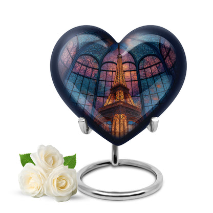 Personalized Blue Eiffel Tower Cremation Urns for Ashes - Transcendent 10-inch - Yatskia