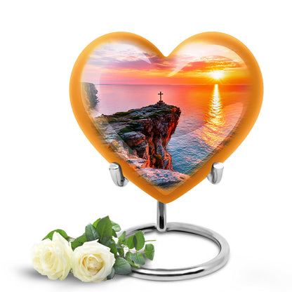 Personalized Cross Cremation Urns - Eminent Silver 10-inch, 200 cu in - Yatskia