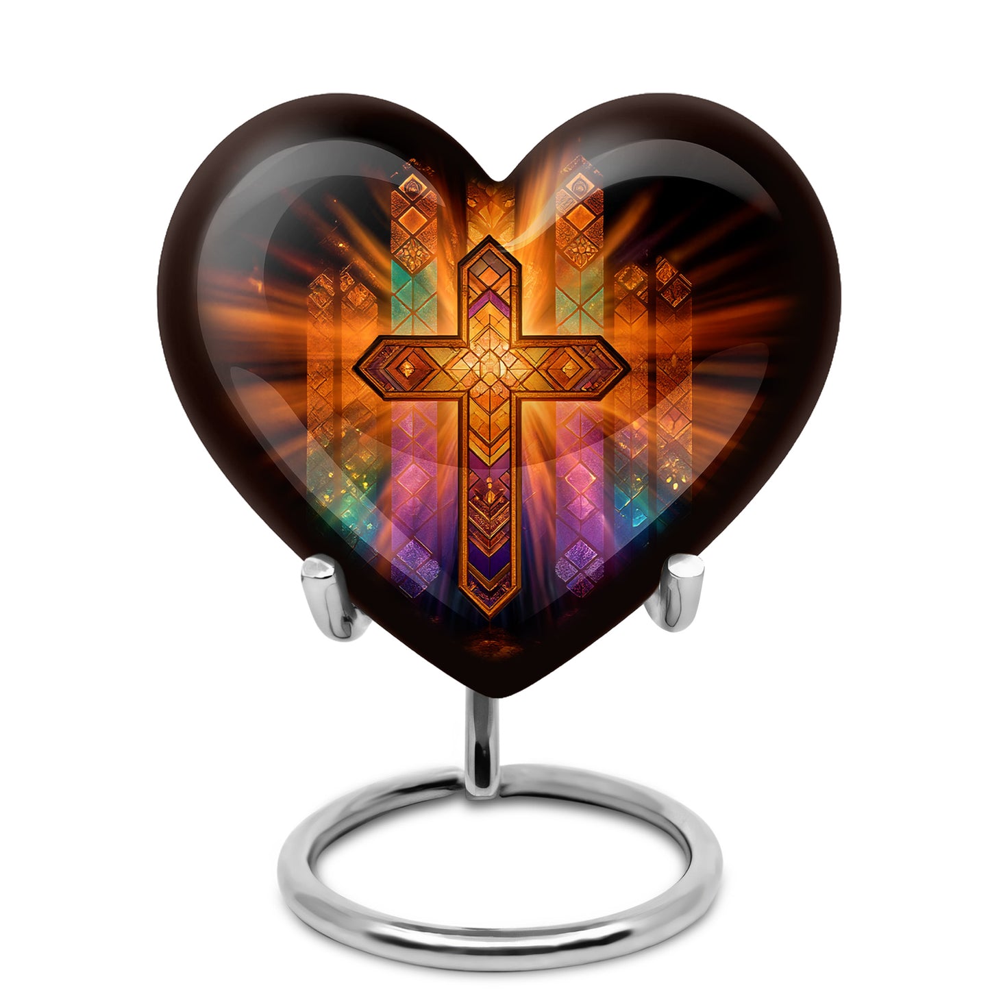 Divine Black Cross Cremation Urn for Ashes - 10-inch, 200 cu in - Yatskia