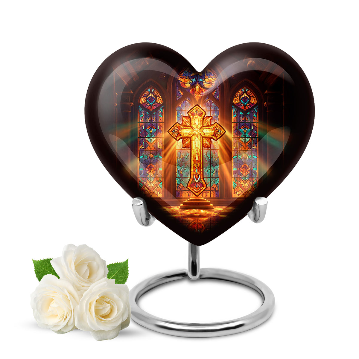 Personalized Red Steadfast Cross Cremation Urns for Human Ashes - Yatskia