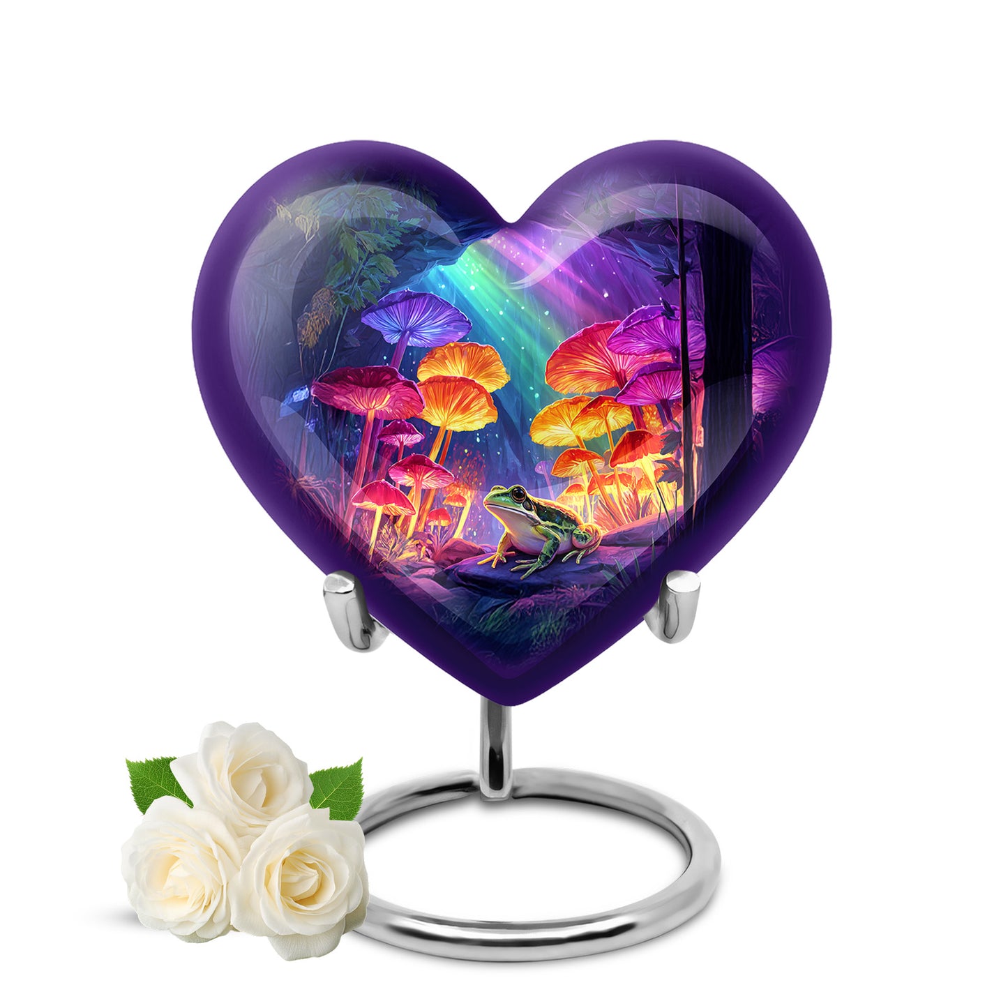 Personalized Blue Cherished Frog Cremation Urns for Human Ashes - 10-inch, 200 cu in - Yatskia