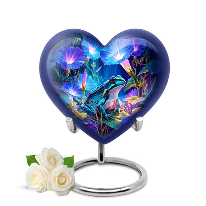 Personalized Blue Frog Cremation Urns for Ashes - Transcendent 10-inch - Yatskia