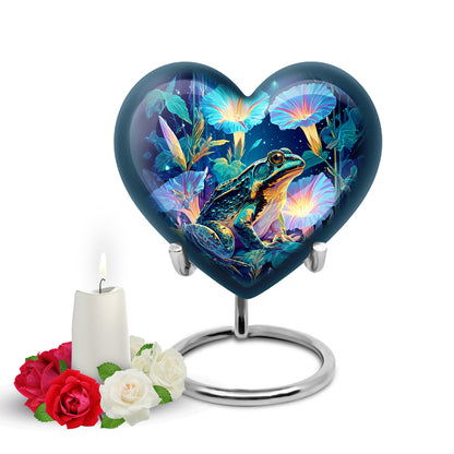 Personalized Frog Cremation Urns - Eminent Blue 10-inch, 200 cu in - Yatskia