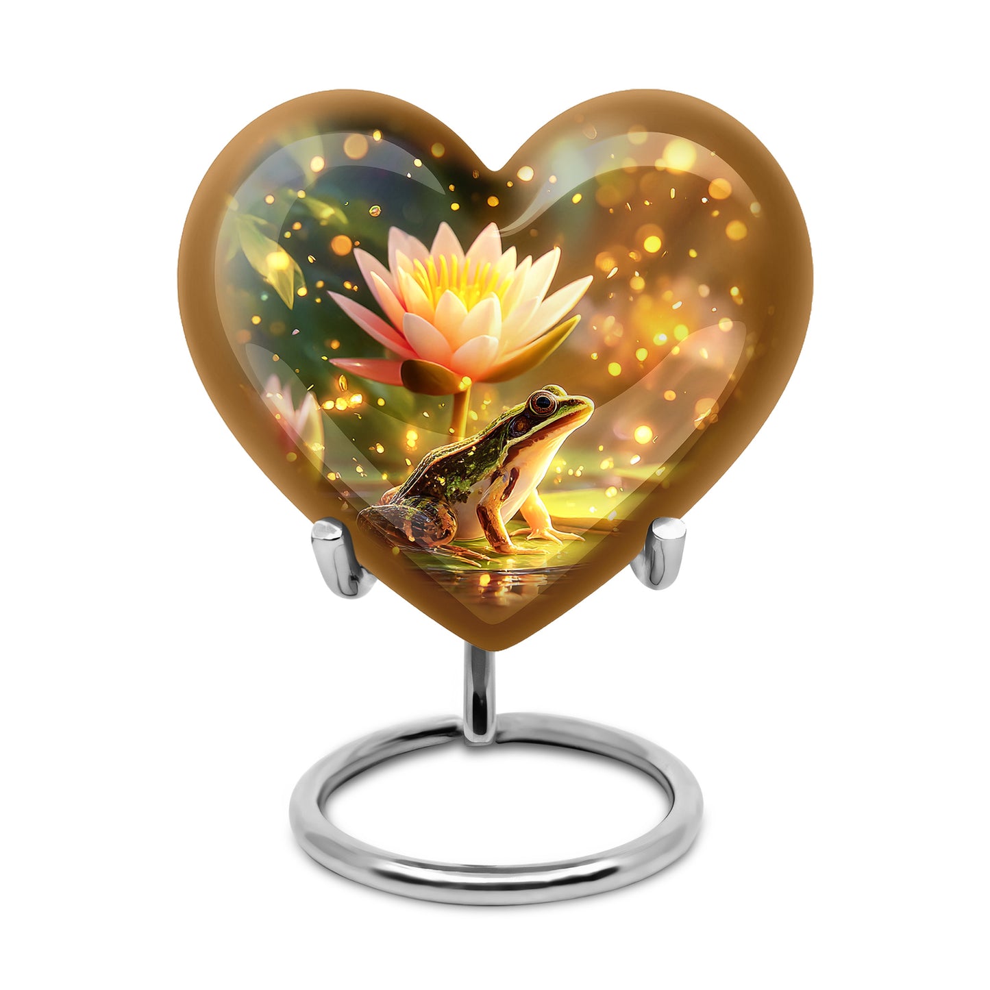 Gold Frog Cremation Urns - Honored Comfort 10-inch, 200 cu in - Yatskia
