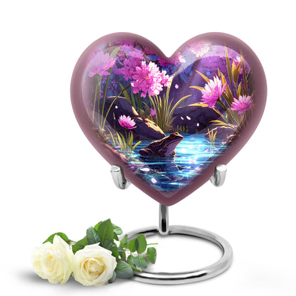 Pink Venerable Frog Cremation Urns for Human Ashes - 10-inch, 200 cu in - Yatskia