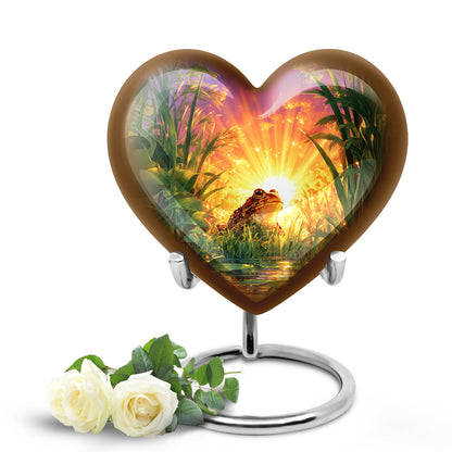 Radiant Frog Memorial Cremation Urns - Purple 10-inch, 200 cu in - Yatskia