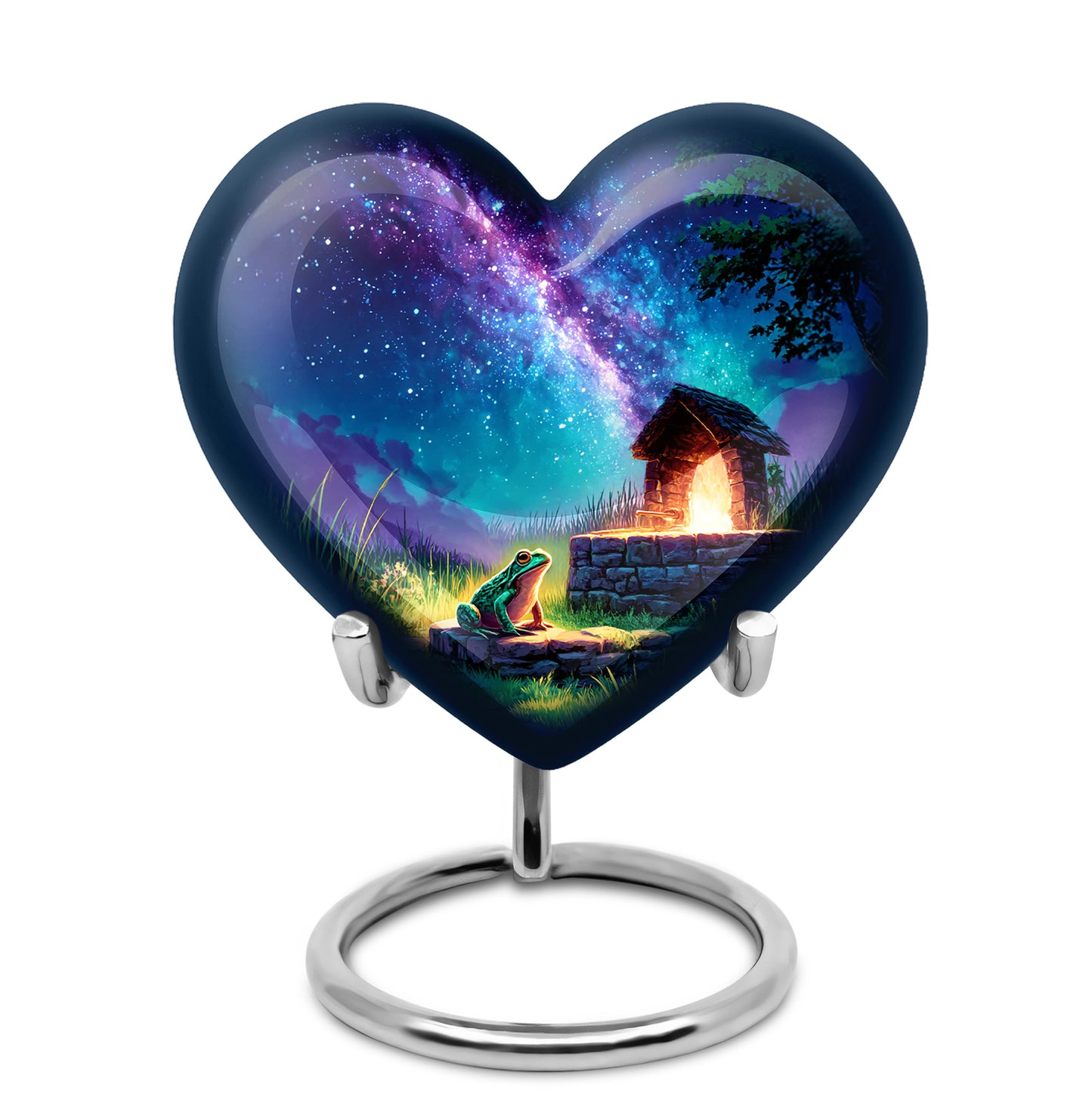 Illustrious Frog Memorial Cremation Urns - Blue 10-inch, 200 cu in - Yatskia