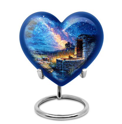 Blue Exquisite Frog Memorial Urn for Ashes - 10-inch, 200 cu in - Yatskia