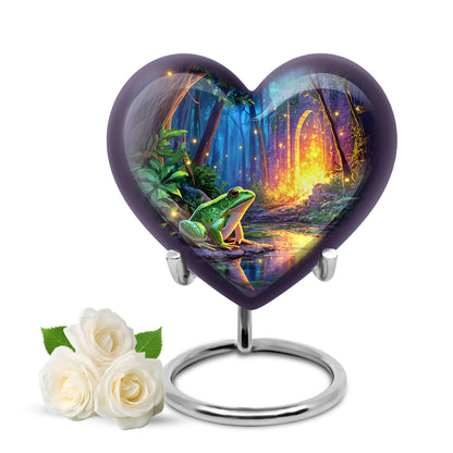 Blue Stately Frog Cremation Urns for Human Ashes - 10-inch, 200 cu in - Yatskia