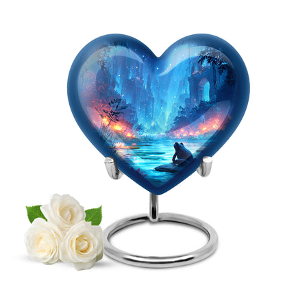 Personalized Seraphic Frog Cremation Urns - Blue 10-inch, 200 cu in - Yatskia