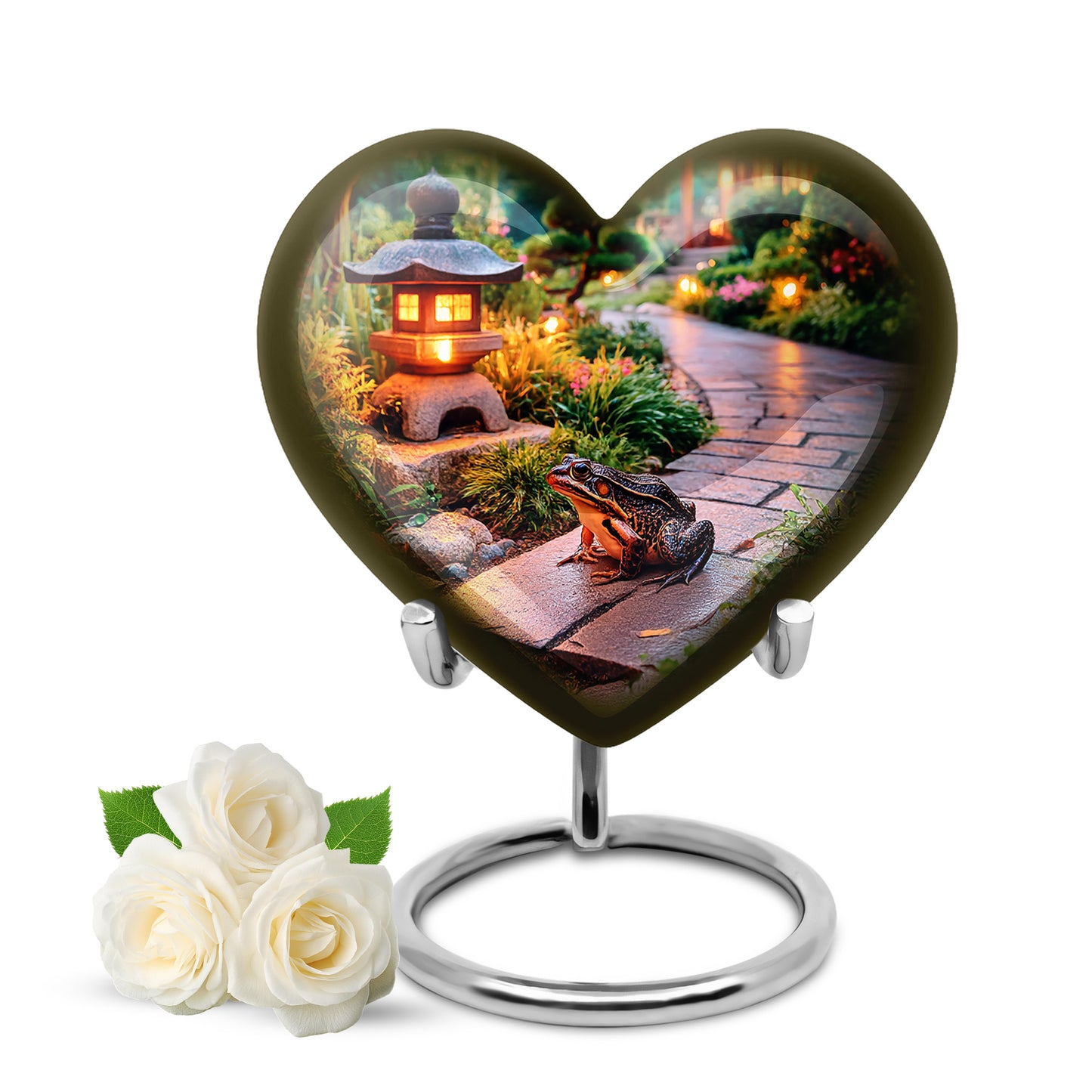 Yellow Venerable Frog Cremation Urns for Human Ashes - 10-inch, 200 cu in - Yatskia