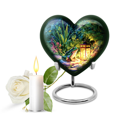 Blue Sacred Frog Cremation Urns for Human Ashes - 10-inch, 200 cu in - Yatskia