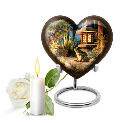 Radiant Frog Memorial Cremation Urns - Gold 10-inch, 200 cu in - Yatskia