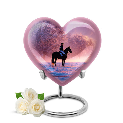 Everlasting Purple Horse Polo Celebration Urn for Human Ashes - 10-inch, 200 cu in - Yatskia
