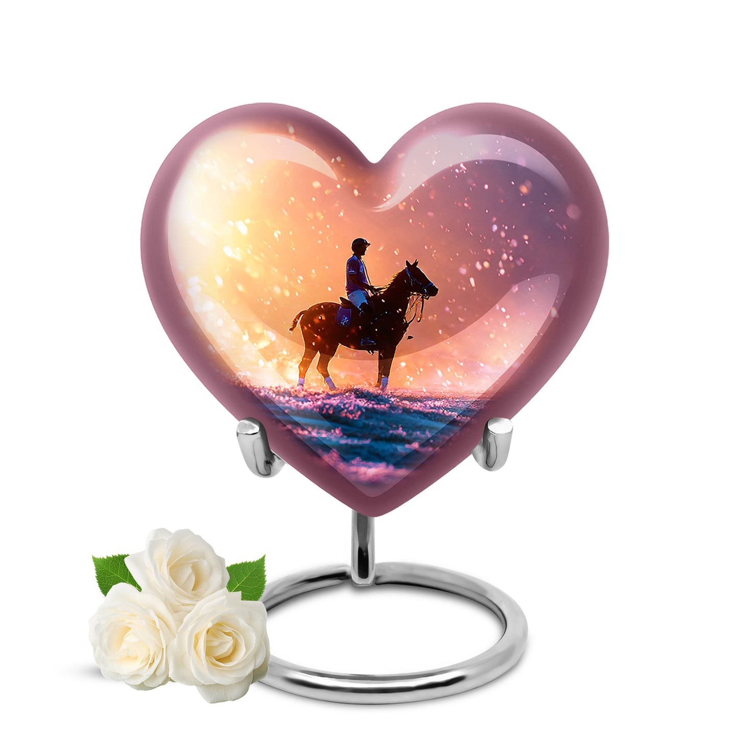 Red Horse Polo Cremation Urns - Enduring Passage 10-inch, 200 cu in - Yatskia