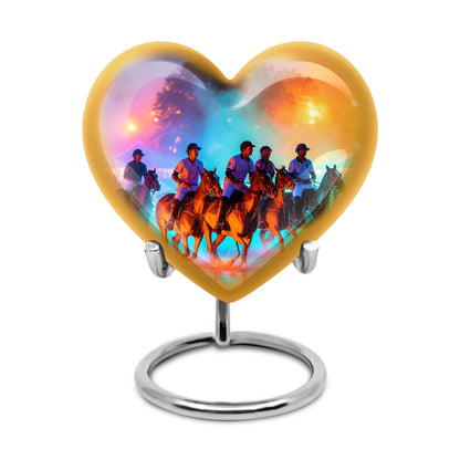 Personalized Magnificent Horse Polo Cremation Urns - Purple 10-inch, 200 cu in - Yatskia