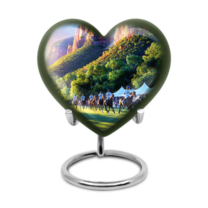 Purple Horse Polo Cremation Urns - Honored Haven 10-inch, 200 cu in - Yatskia