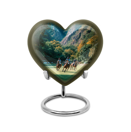 Teal Horse Polo Cremation Urns - Imperial Guardian 10-inch, 200 cu in - Yatskia