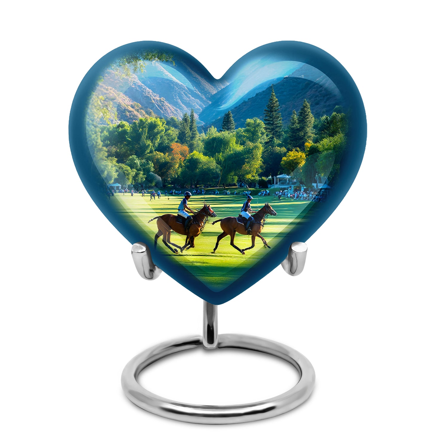 Personalized Teal Horse Polo Cremation Urns for Ashes - Captivating 10-inch - Yatskia