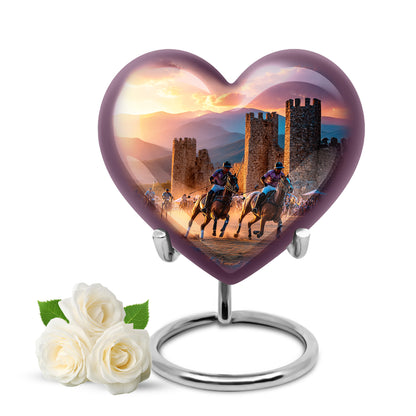 Personalized Horse Polo Cremation Urns - Soothing Gray 10-inch, 200 cu in - Yatskia