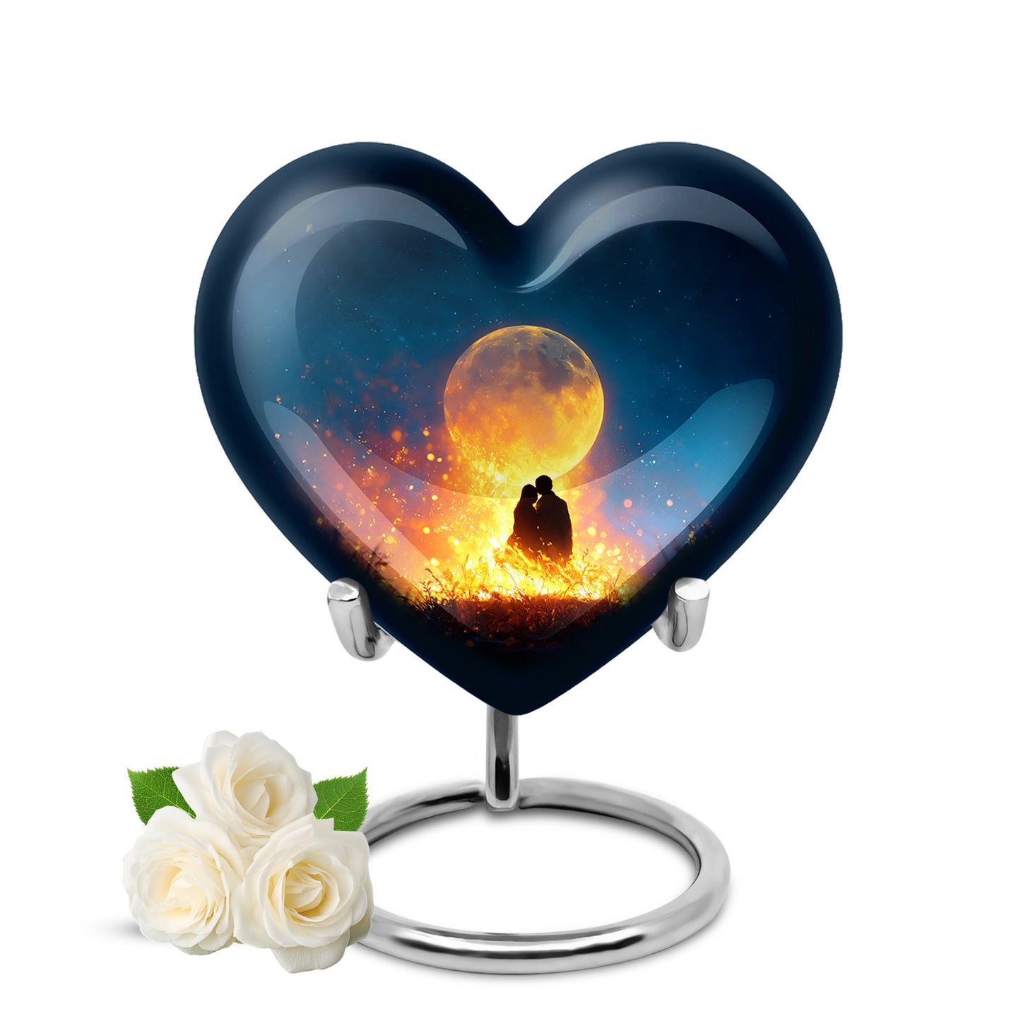 Blue Beloved Campfire Cremation Urns for Human Ashes - 10-inch, 200 cu in - Yatskia