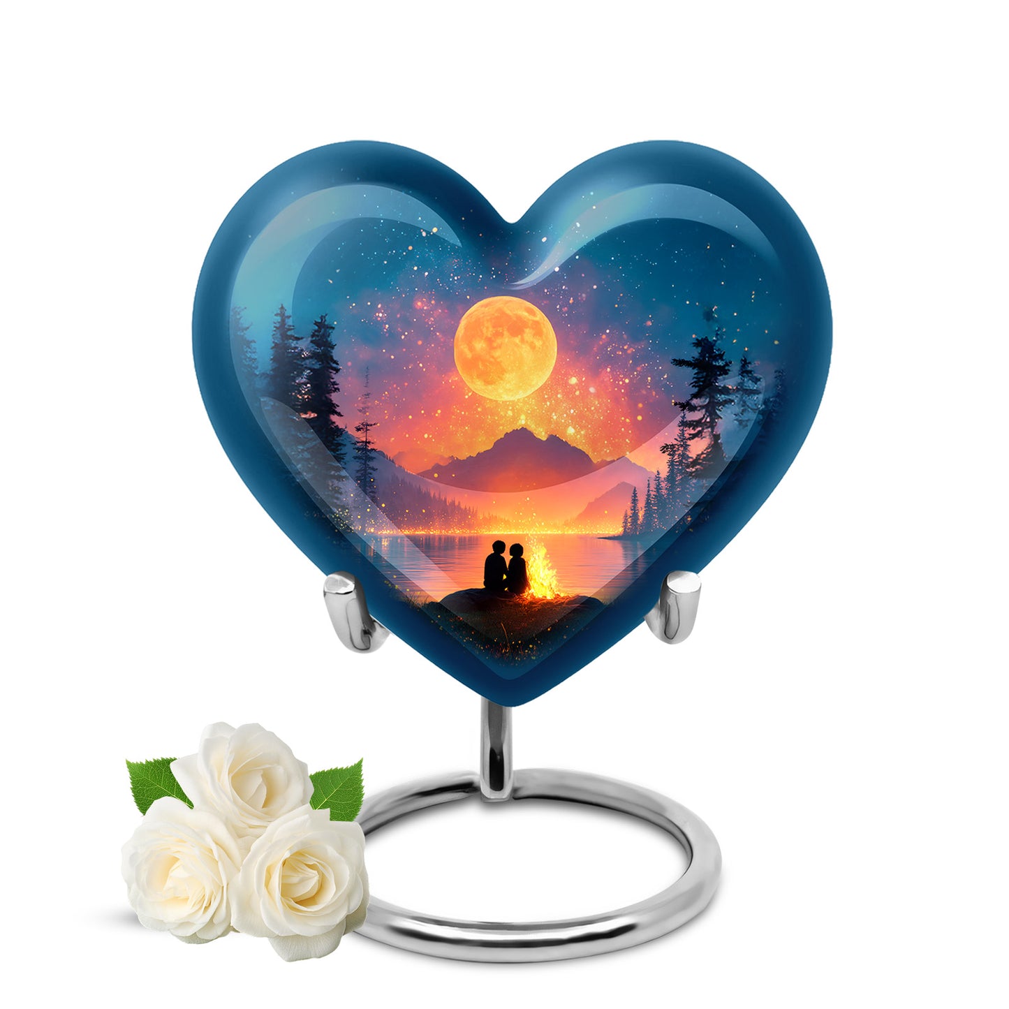 Hallowed Campfire Cremation Urns for Human Ashes - Blue 10-inch - Yatskia
