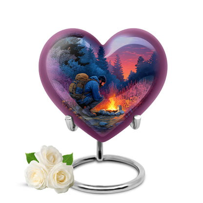Sublime Campfire Cremation Urns for Human Ashes - Blue 10-inch - Yatskia