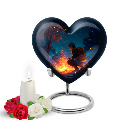 Personalized Campfire Cremation Urns - Wondrous Blue - Yatskia