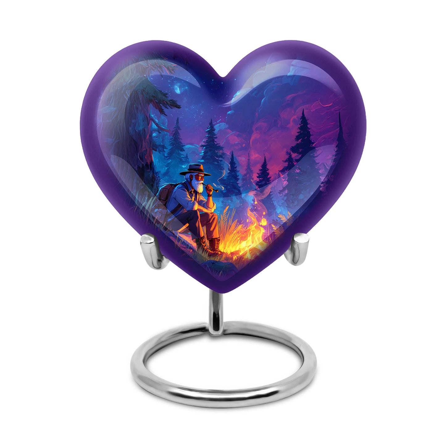 Blue Exquisite Campfire Memorial Urn for Ashes - 10-inch, 200 cu in - Yatskia