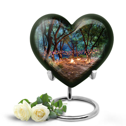 Personalized Black Steadfast Campfire Cremation Urns for Human Ashes - Yatskia