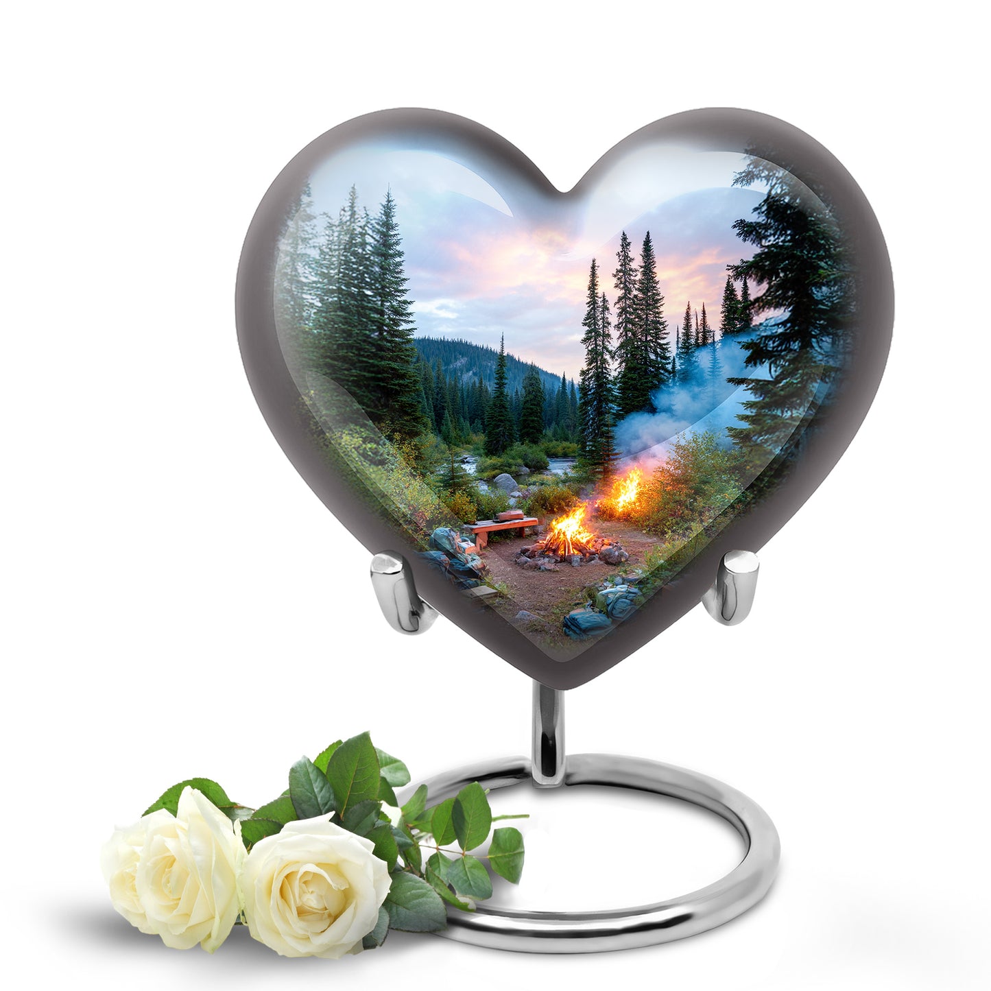 Stunning Blue Campfire Guardian Urn for Human Ashes - 10-inch, 200 cu in - Yatskia