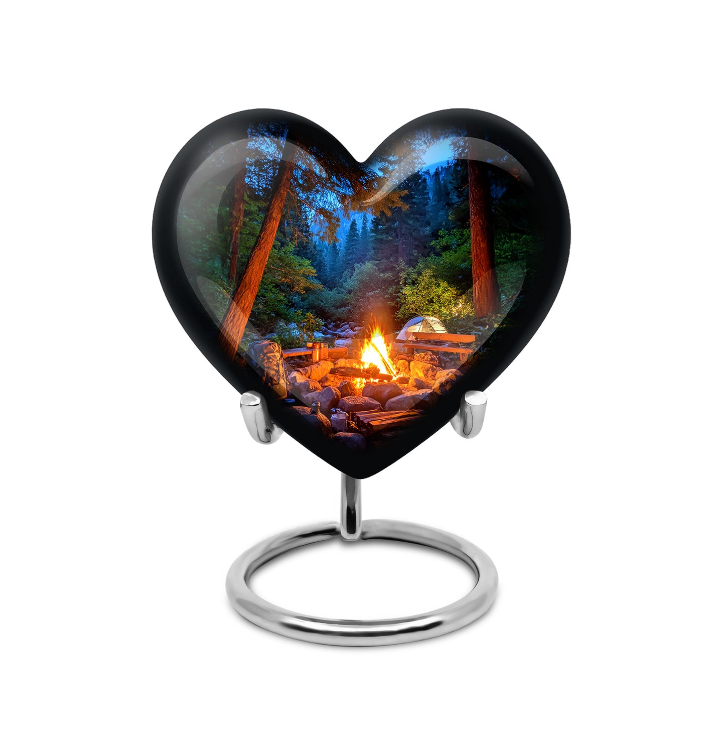 Graceful Blue Campfire Embrace Urn for Human Ashes - 10-inch, 200 cu in - Yatskia