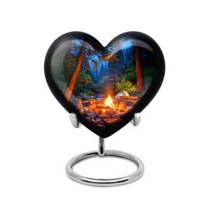 Graceful Blue Campfire Embrace Urn for Human Ashes - 10-inch, 200 cu in - Yatskia