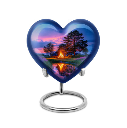 Personalized Magnificent Campfire Cremation Urns - Blue - Yatskia
