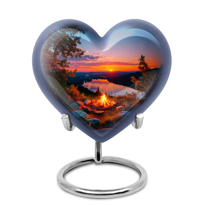 Blue Campfire Farewell Cremation Urns for Human Ashes - 10-inch, 200 cu in - Yatskia