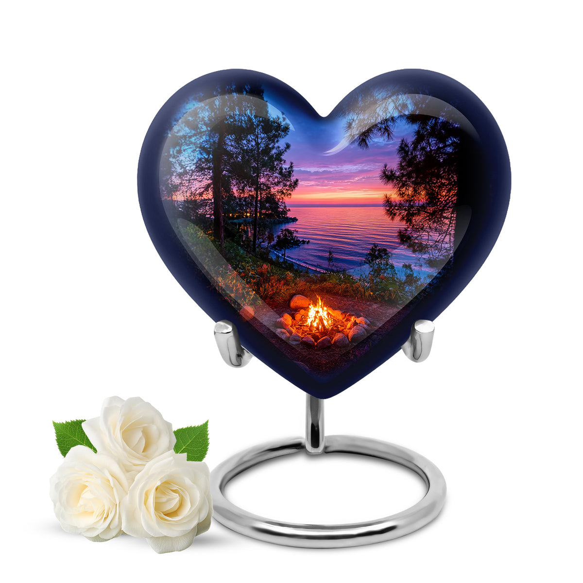 Personalized Blue Heavenly Campfire Cremation Urns for Human Ashes - Yatskia