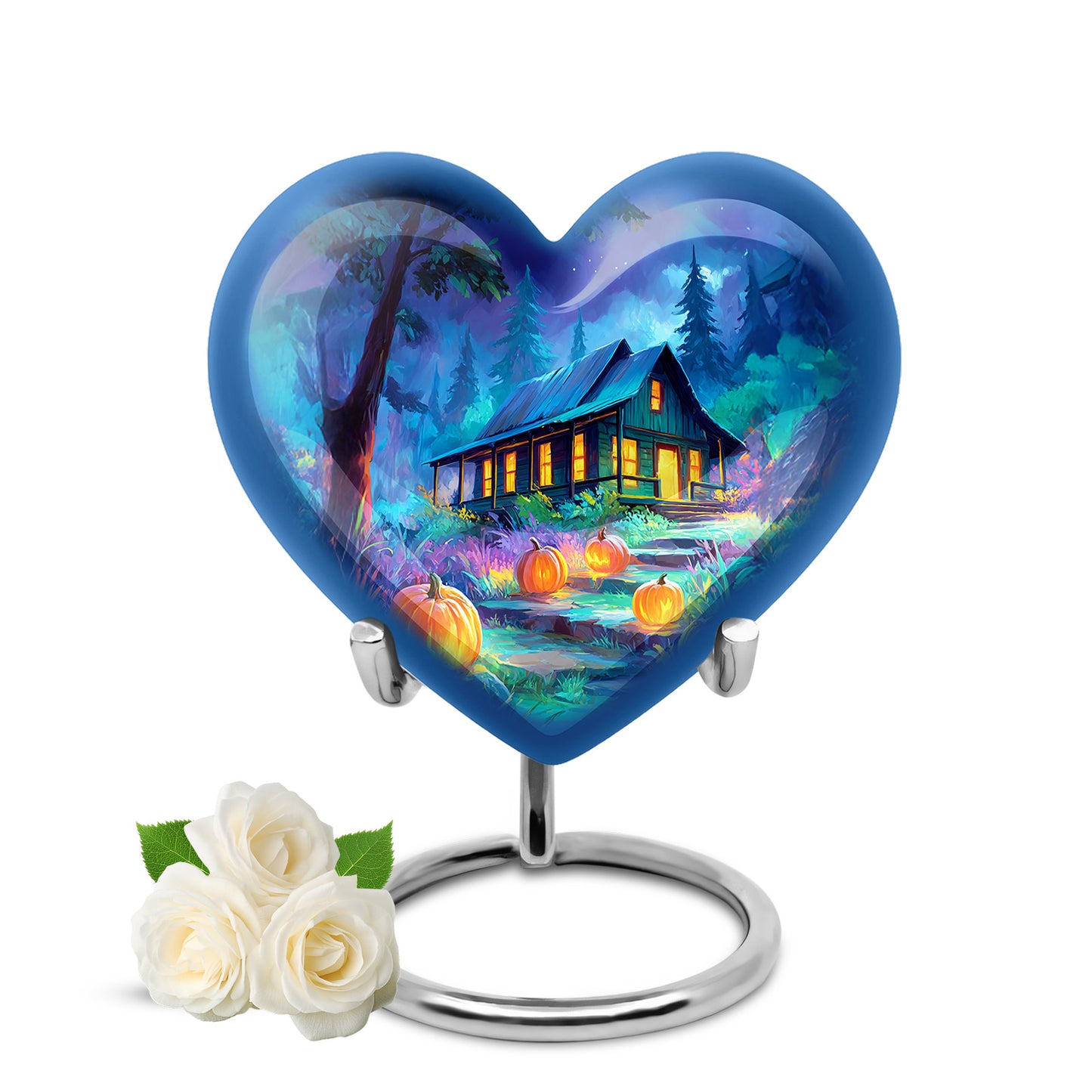 Personalized Seraphic Halloween Cremation Urns - Blue 10-inch, 200 cu in - Yatskia