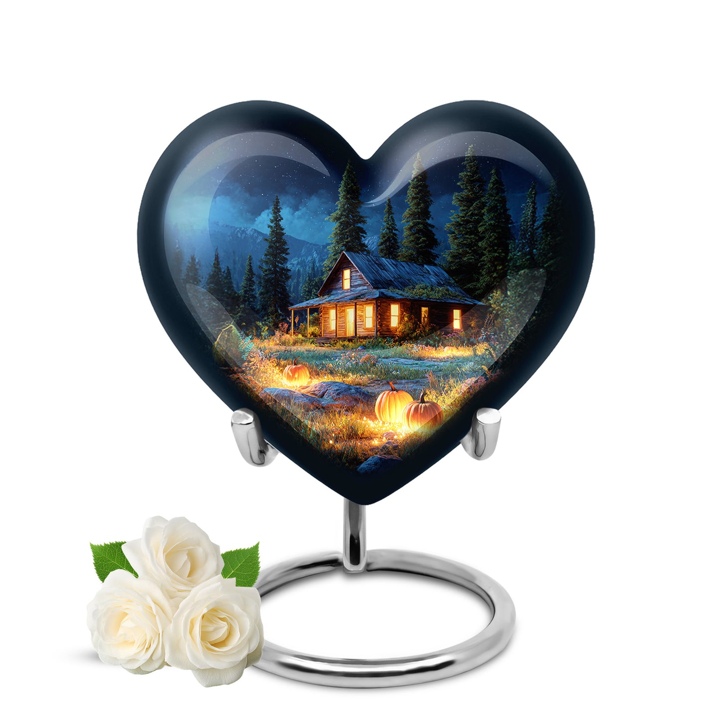 Harmonious Halloween Cremation Urns for Human Ashes - Blue 10-inch - Yatskia