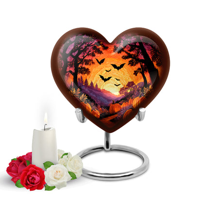 Personalized Refined Halloween Cremation Urns - Black 10-inch, 200 cu in - Yatskia