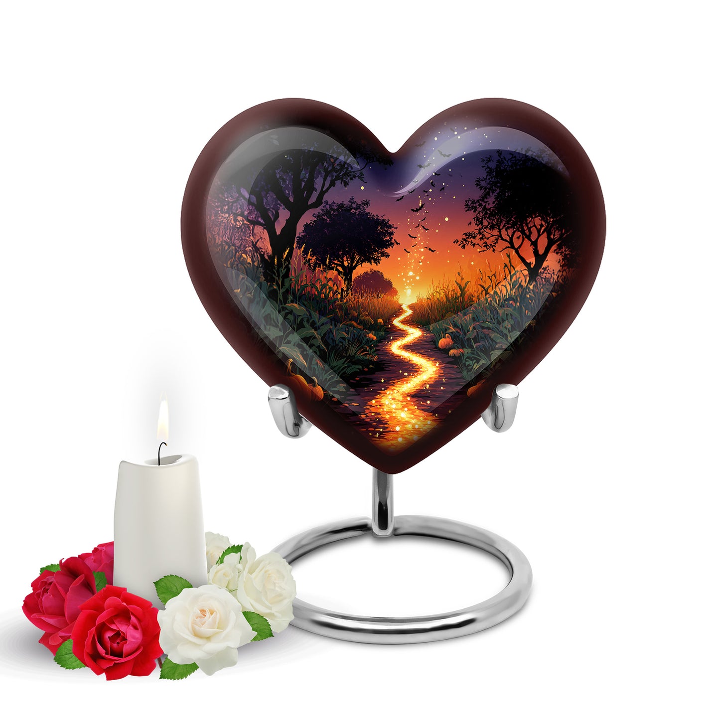 Ethereal Halloween Memorial Cremation Urns - Blue 10-inch, 200 cu in - Yatskia