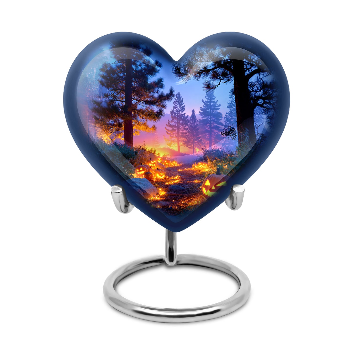 Lustrous Halloween Cremation Urns for Human Ashes - Blue 10-inch - Yatskia