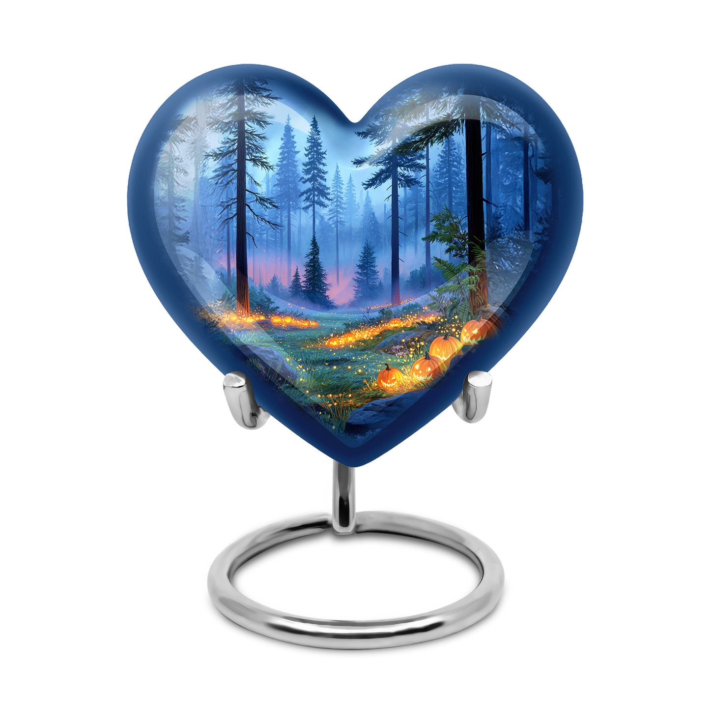 Blue Comforting Halloween Memorial Urn for Ashes - 10-inch, 200 cu in - Yatskia