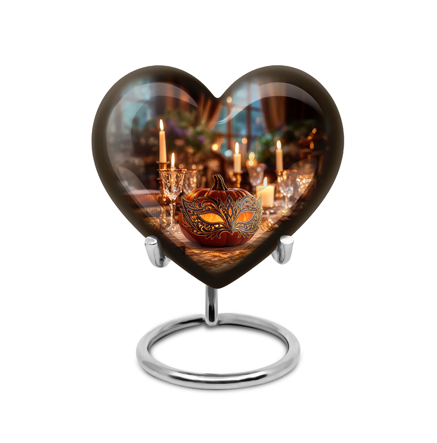 Distinguished Gold Halloween Cremation Urn for Ashes - 10-inch, 200 cu in - Yatskia